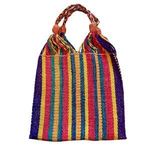 Handwoven Mexican Striped Tote Bag | Multicolor Market Bag